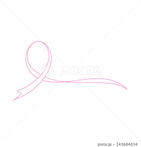 Pink cancer awareness ribbon icon Pink cancer awareness ribbon icon 143684834