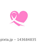 Pink heart ribbon breast cancer awareness symbol 143684835
