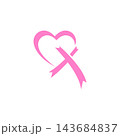 Pink heart ribbon breast cancer awareness symbol 143684837