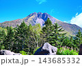 晴れた日　青空のなかの日光白根山　ロープウエイ山頂　　　 143685332