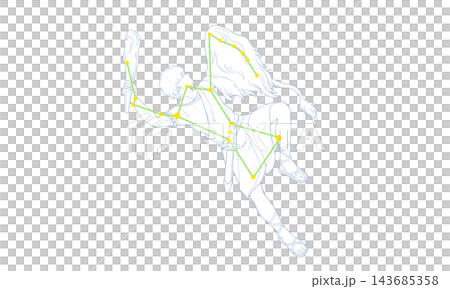 Color line art illustration of the constellation Orion (Orion and constellation lines) Color line art illustration of the constellation Orion (Orion and constellation lines) 143685358