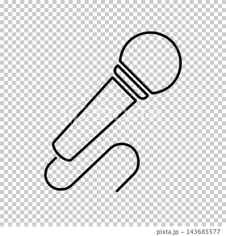 Simple icon illustration (line drawing) of a microphone 004 143685577