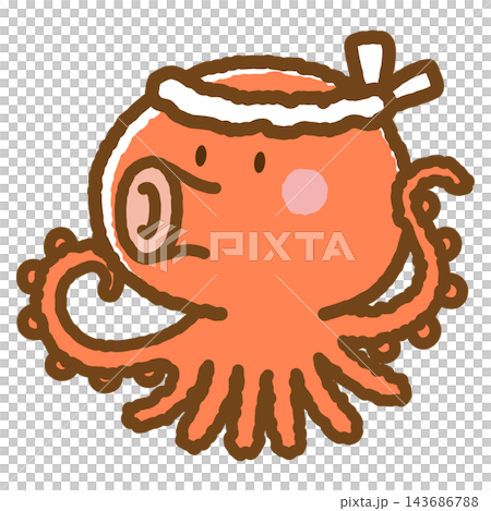An illustration of an octopus wearing a headband. An illustration of an octopus wearing a headband. 143686788