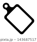 Black cutting board icon with hole for hanging on white background simple kitchen tool Black cutting board icon with hole for hanging on white background simple kitchen tool 143687517