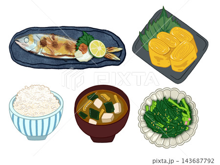 和食のイラストセット 143687792