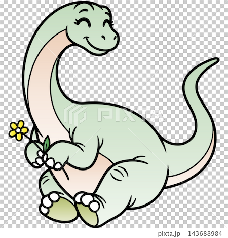 Fun dinosaur illustration ☆ Brontosaurus Fun dinosaur illustration ☆ Brontosaurus 143688984