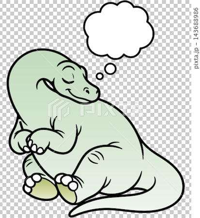 Fun dinosaur illustration ☆ Brontosaurus Fun dinosaur illustration ☆ Brontosaurus 143688986