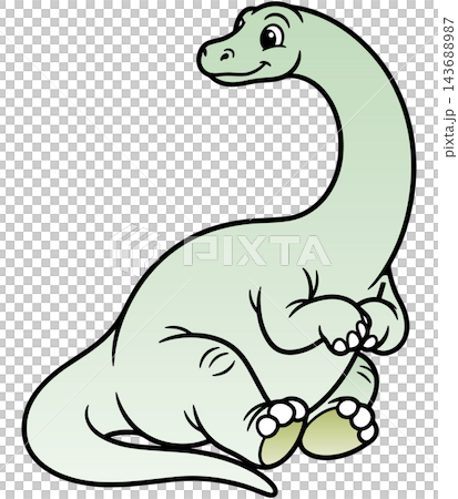 愉快な恐竜イラスト☆ブロントサウルス 愉快な恐竜イラスト☆ブロントサウルス 143688987