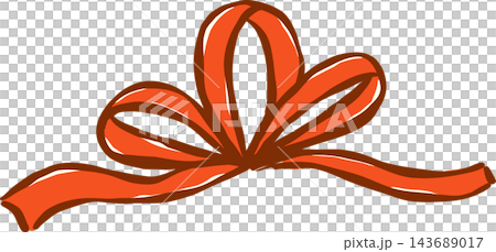 Hand drawn Red Ribbon Bow Gift Decoration Illustration Hand drawn Red Ribbon Bow Gift Decoration Illustration 143689017