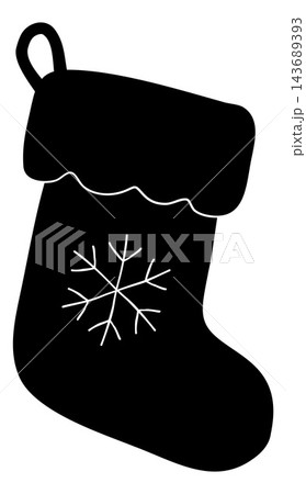 Christmas Stocking Snowflake Silhouette 143689393