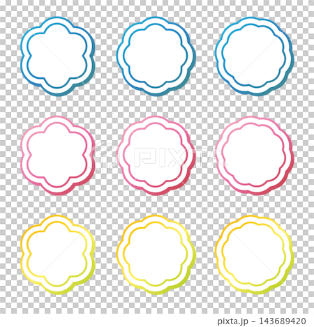 Colorful frame illustration set Colorful frame illustration set 143689420