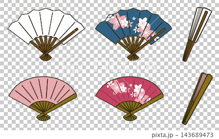 Folding fan set Folding fan set 143689473