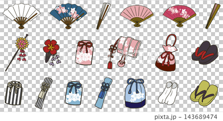 Set of Japanese clothing accessories Set of Japanese clothing accessories 143689474