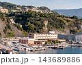 Savona, Italy with port and hillside buildings, panoramic coastal view 143689886