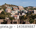 Savona, Italy with port and hillside buildings, panoramic coastal view 143689887