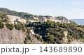 Savona, Italy with port and hillside buildings, panoramic coastal view 143689890