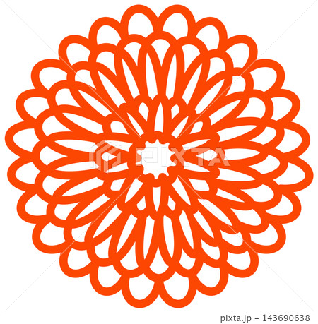 和風の菊の花のアイコンイラスト 143690638
