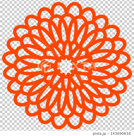 日式菊花圖示插圖 143690638