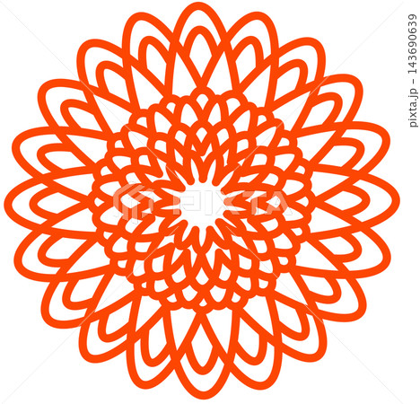 和風の菊の花のアイコンイラスト 143690639