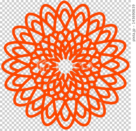日式菊花圖示插圖 143690639