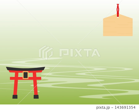 鳥居と絵馬の背景 F 鳥居と絵馬の背景 F 143691354