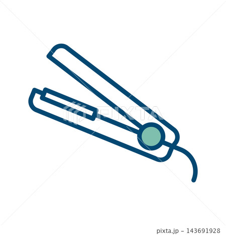 hair iron icon vector design template in white background hair iron icon vector design template in white background 143691928