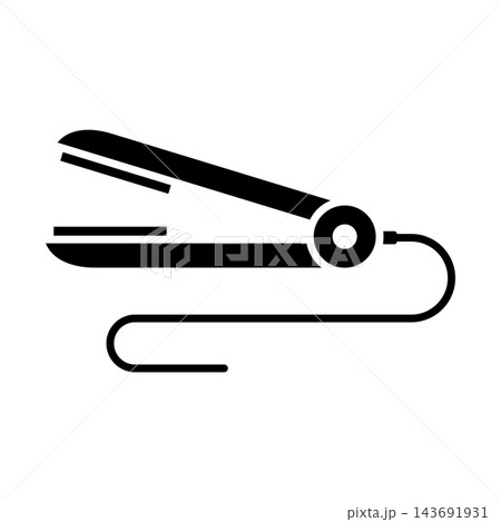 hair iron icon vector design template in white background hair iron icon vector design template in white background 143691931