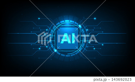 Artificial intelligence chipset with glowing circuit board lines and digital futuristic technology Artificial intelligence chipset with glowing circuit board lines and digital futuristic technology 143692023