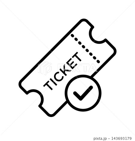 ticket icon vector design template in white background ticket icon vector design template in white background 143693179