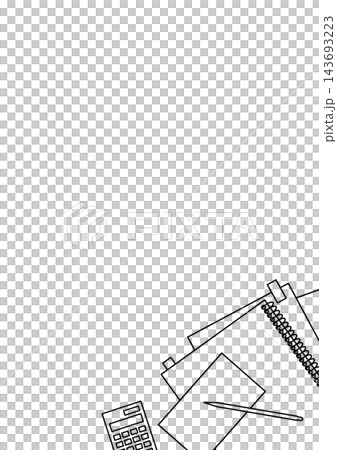 A monochrome background featuring desk items such as notebooks and calculators; business and study; household accounts; office supplies and planners. A monochrome background featuring desk items such as notebooks and calculators; business and study; household accounts; office supplies and planners. 143693223