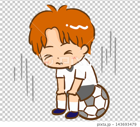 Illustration of a depressed soccer player / Transparent background / Jersey number 10 Illustration of a depressed soccer player / Transparent background / Jersey number 10 143693479