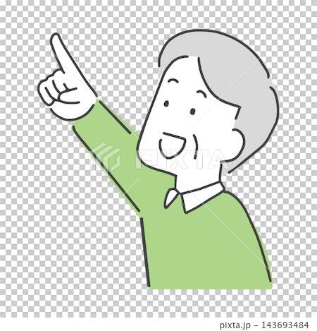 一位老人微笑著向上的插圖 143693484