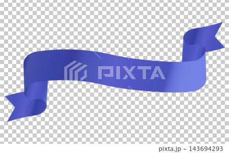 Blue-purple curled ribbon banner Blue-purple curled ribbon banner 143694293