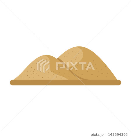 Two sand dunes on a flat surface, desert landscape feature Two sand dunes on a flat surface, desert landscape feature 143694393