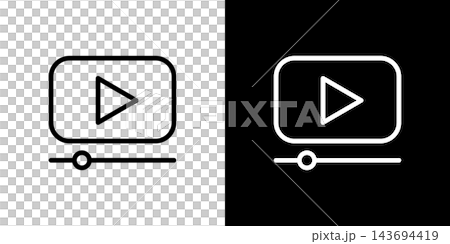 再生バー付き 動画再生アイコン プレイヤー ムービー メディア 再生バー付き 動画再生アイコン プレイヤー ムービー メディア 143694419