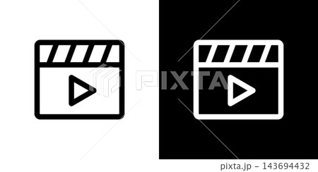 カチンコ 動画ボタン 再生 映画 撮影 カチンコ 動画ボタン 再生 映画 撮影 143694432