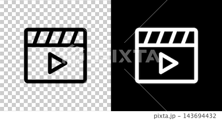 カチンコ 動画ボタン 再生 映画 撮影 カチンコ 動画ボタン 再生 映画 撮影 143694432