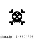 Black skull crossbones symbol 143694726