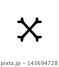 Black white crossbones illustration graphic icon 143694728