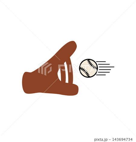 Brown leather baseball glove logo Brown leather baseball glove logo 143694734