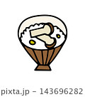 松茸ご飯の手描きイラスト 143696282