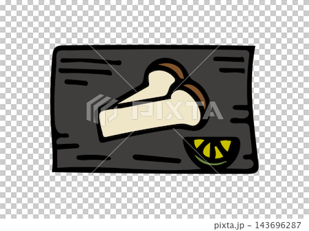 焼き松茸の手描きイラスト 焼き松茸の手描きイラスト 143696287