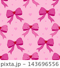Seamless pattern with cute bows and hearts, romantic background for Valentine's Day 143696556