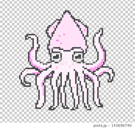 Squid pixel art (pink) Squid pixel art (pink) 143696740