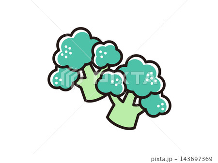 シンプルな野菜のイラスト ブロッコリー シンプルな野菜のイラスト ブロッコリー 143697369