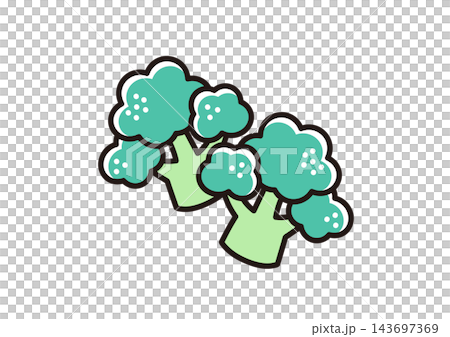 シンプルな野菜のイラスト ブロッコリー シンプルな野菜のイラスト ブロッコリー 143697369