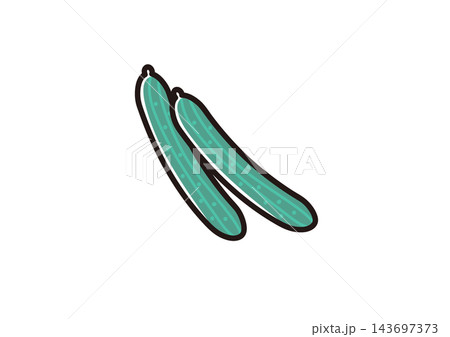 シンプルな野菜のイラスト きゅうり シンプルな野菜のイラスト きゅうり 143697373