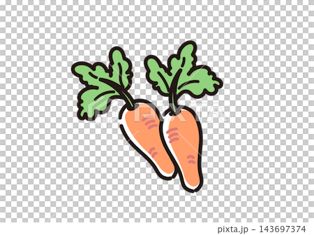 Simple vegetable illustration: carrot Simple vegetable illustration: carrot 143697374