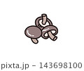 シンプルな野菜のイラスト　しいたけ 143698100