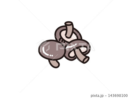 シンプルな野菜のイラスト　しいたけ 143698100
